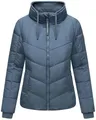 Navahoo Damen Winterjackel warme Steppjacke mit hohem Kragen und auffälligen Kordeln Liebesfee 14 Dusty Blue Gr. XXL