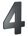BASI | Hausnummern aus Stahl in Anthrazit | Zahlen 0-9 | Buchstaben a - c | inkl. Befestigungsmaterial | Ziffer 4