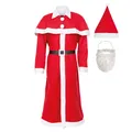 Idena Weihnachtsmann Kostüm 5tlg Gürtel Filz Mantel Cape Bart Mütze Nikolaus neu