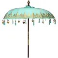 Butlers Sonnenschirm, Türkis, Textil, Holz, 180x180 cm, Sonnen- & Sichtschutz, Sonnenschirme