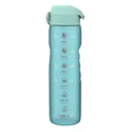 ION8 1 Liter Trinkflasche mit Zeitmarkierungen, Auslaufsicher, Einhandöffnung, Sichere Verriegelung, Spülmaschinenfest, BPA-frei, Tragegriff, Leicht zu Reinigen, Fitness, Blau