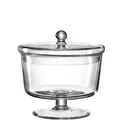 Leonardo - Poesia/Ravenna - Dose auf Fuss/Dessertschale - Glas - Klar - (DxH) 18,7 x 18 cm - Handgefertigtes Unikat