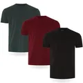 Herrentshirt 3/5erpack Herren TShirt , Schwarz, Burgunderrot, Grün 3erpack, S