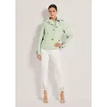 MADELEINE Trenchcoat Verkürzte Trenchjacke mit Taschen Sommerlicher Trench-Style mit Hemdkragen, Langarm grün 36
