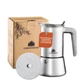 Groenenberg Espressokocher Edelstahl 6 Tassen Induktion I Mokkakanne (300ml)