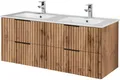 welltime Doppelwaschtisch Trento, verschiedene Ausführungen und Farben, Badmöbel in Breite 120 cm, 2 Doppel-Waschbecken zur Auswahl