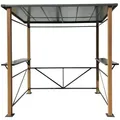 Luxus-Grillpavillon 2,35 x 1,50 anthrazit mit Holzoptik - Grau