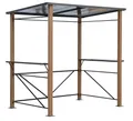 LECO-Luxus-Grillpavillon – vielseitiger sehr Stabiler Gartenpavillon mit Holzoptik 2,35 x 1,50 m – wasserdicht und wetterfest
