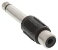 InLine Audio Adapter, 6,3mm Klinke Stecker auf Cinch Buchse, Mono, 6.3mm jack male, RCA F, Schwarz, Silber