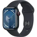 APPLE Watch Series 9 GPS + Cellular 41mm Midnight Aluminium Case with Midnight Sport Band - S/M - Schwarz