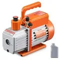 VEVOR Vakuumpumpe, 3,5 CFM, HVAC 1-stufige Drehschieber-Vakuumpumpe, für R134a R22 R410a Systeme, Auto-AC-Vakuumpumpen-Kit mit _lflasche, für die Wa