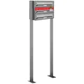 3er Edelstahl Standbriefkasten Anlage Freistehend