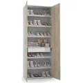 Dmora - Mehrzweckschrank Ginestra, Linearschrank Mit 2 Flügeltüren, Kleiderschrank Mit 6 Regalen, Modernes Schuhregal, 100% Made In Italy, Cm 72x37h195, Ulme Und Weiß