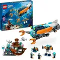 LEGO 60379 City Forscher-U-Boot Spielzeug, Unterwasser-Set mit Drohne, Mech, Minifiguren von Tauchern und Tierfiguren, Geschenk zum Geburtstag für... - Bunt