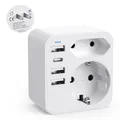 Reiseadapter Japan Steckdosenadapter, 6in1 Japan Adapter mit 3 USB 1 USB C3.4...
