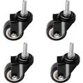 S-POLYTEC 40mm Lenkrolle, Möbelrollen, Transportrollen mit Gewindestift M8, höhenverstellbar mit Bremse (40mm ohne Bremse, 4)