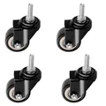 S-POLYTEC 40mm Lenkrolle, Möbelrollen, Transportrollen mit Gewindestift M8, höhenverstellbar mit Bremse (⌀ 40mm ohne Bremse, 4)