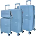 DYX 4 Rollen Trolley 4er Set S/M/L/Beauty Case Rom blau - Blau