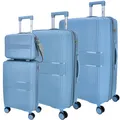 DYX 4 Rollen Trolley 4er Set S/M/L/Beauty Case Rom blau
