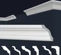 MARBET DESIGN Stuckleisten XPS Styropor weiß - Deckenleisten Stuck Decken Styroporleisten E-Leisten - (Musterstück E-41)