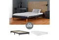 Homestyle4u Polsterbett 90x200 oder 140x200 Grau Bettgestell Holz ohne Kopfteil (Komplett-Set mit Lattenrost, Matratze mit OEKO-TEX® Standard 100), mit Matratze