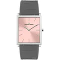 Quarzuhr JACQUES LEMANS "Nizza", grau (grau, rosa), Armbanduhren, Damen, Armbanduhr, Damenuhr, Lederarmband