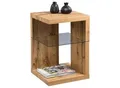 Xora Beistelltisch, Eiche, Glas, Holzwerkstoff, quadratisch, Bodenplatte, 40x60x40 cm, offenes Fach, Wohnzimmer, Wohnzimmertische, Beistelltische, Glas-Beistelltische