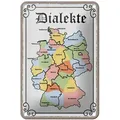 Femer GmbH Metallschild Spruch 12X18cm Dialekte Karte Bundesländer, (1 St), gewölbte Oberfläche, abgerundete Ecken, umgeschlagene Kanten
