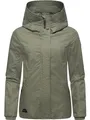 Ragwear Damen Übergangsjacke leichte wasserdichte Jacke kurz mit Kapuze Vannesa Olive Gr. XXL