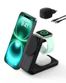Belkin UltraCharge 3-in-1 Induktive Ladestation mit Qi2, 25W – Schwarz | Qi2.2-zertifiziert, Kühlfunktion, MagSafe Kompatibles Faltbares Ladegerät für iPhone, Apple Watch, AirPods, mit 45W Netzteil