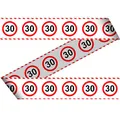 NET TOYS 30. Geburtstag Absperrband Verkehrsschilder Party Banner Flatterband Geburtstagsband Partyband Jubiläum Sperrband Foliensperrband Begrenzungsband