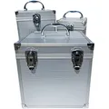 ECI Aluminium Koffer Silber Würfelform 25 x 25 x 25 cm mit Rasterschaum
