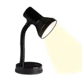 BRILLIANT Junior Tischlampe schwarz – Schreibtischlampe mit Flexarm & Kippschalter – E27 Fassung, LED geeignet – moderne Leselampe