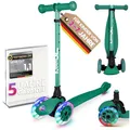 Kinderroller kinnaz ONE, LED Räder, Faltbar, Mitwachsend, 2-7 Jahre, Focus Empfehlung, Roller Kinder 2 Jahre, ab 3 Jahre, Tretroller, kein Wegwerfprodukt, über 100000 verkauft, aus Hamburg