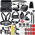 Navitech 50-in-1 Action Kamera Zubehör Set Mit Eva Fall - Kompatibel mit dem COOAU Action Cam HD 4K 20MP WiFi
