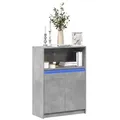 vidaXL Sideboard mit LED Betongrau 72x34x100 cm Holzwerkstoff