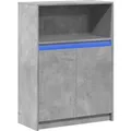 vidaXL Sideboard mit LED Betongrau 72x34x100 cm Holzwerkstoff 852162