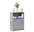 vidaXL Sideboard, Sideboard mit LED Betongrau 72x34x100 cm Holzwerkstoff