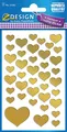 AVERY Zweckform 53282 Folien-Sticker gold Herzen 78 Aufkleber (Deko, Goldfolie,