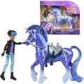 Unicorn Academy - Rory und Einhorn Storm, Spielfigur mit echter Mähne und Schweif sowie Bürste