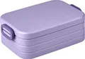 Mepal Brotdose Midi – Brotdose To Go - Lunchbox für 2 Sandwiches oder 4 Brotscheiben - Meal Prep Box - Essenbox mit Unterteilung - Vivid lilac
