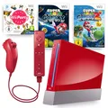 Nintendo Wii Konsole rot + Mario Galaxy, Wii Party & ORIGINAL Remote Motion Plus