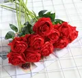 12 St. Künstliche Rosen, Single Long Stem Fake Rose Seide Braut Hochzeitsstrauß