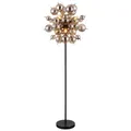 Stehleuchte Standlampe Wohnzimmerleuchte Beistelllampe Stehlampe Schlafzimmerleuchte mit 48 Glaskugeln rauchfarben, 6x E14, DxH 55 x 155cm