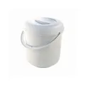 Teko-Plastic Kunstoffwerke E. Schröck GmbH Bekaform Deckeleimer, 10 Liter, Runder Abfalleimer aus Kunststoff mit Deckel und Tragegriff, Farbe: granit 10167339