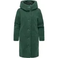 Ragwear Langmantel Joonie YOUMODO Langer Winter Plüschmantel mit Kapuze grün L (40)