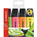 STABILO BOSS ORIGINAL Textmarker Farbig sortiert Mittel Keilspitze 2 - 5 mm Nachfüllbar 4 Stück