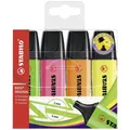 Highlighter - STABILO BOSS ORIGINAL - Pack of 4 - Yellow, Orange, Green, Pink Pa