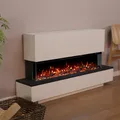 Glow Fire Elektrokamin 'Cobalt Standkamin 42' | Multicolor LED Wandkamin mit Heizung in weiss (1800W) | HxBxT: 75x136x29 cm