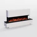 GLOW FIRE Elektrokamin Cobalt 42 mit realistischem 3D LED-Feuer - Stand-Elektrokamin mit Heizung und Kaminfeuer, App Steuerung, Knistereffekt & Timer, max. 1800 W, 137x75x28 cm, Weiss